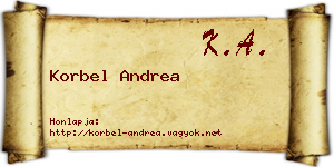 Korbel Andrea névjegykártya