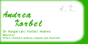 andrea korbel business card